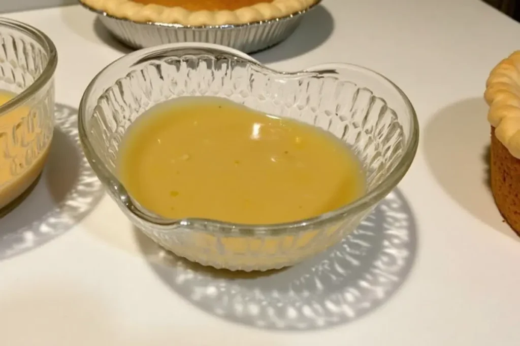 Homemade-looking fruit pie showing textured filling and added spices