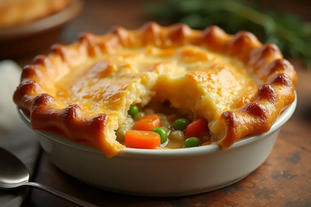 Delicious Homemade Chicken Pot Pie with a golden-brown crust