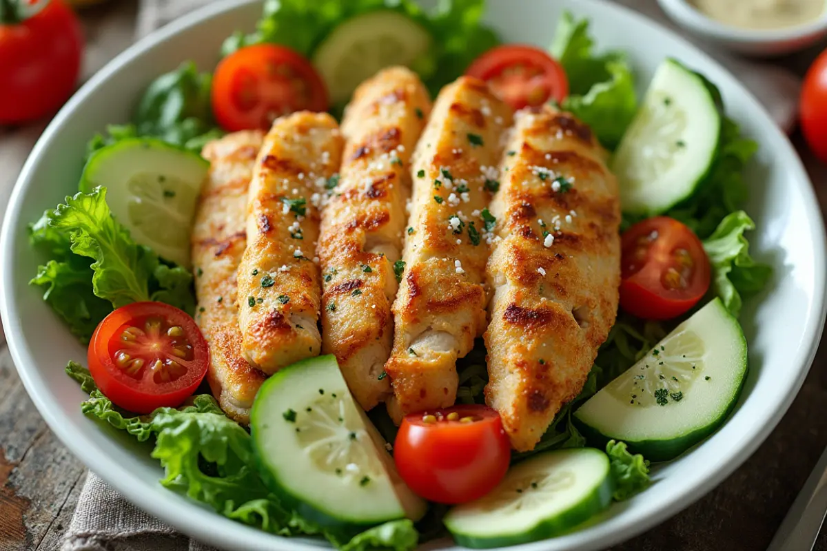 Crispy Chicken Salad with Delicious Dressing