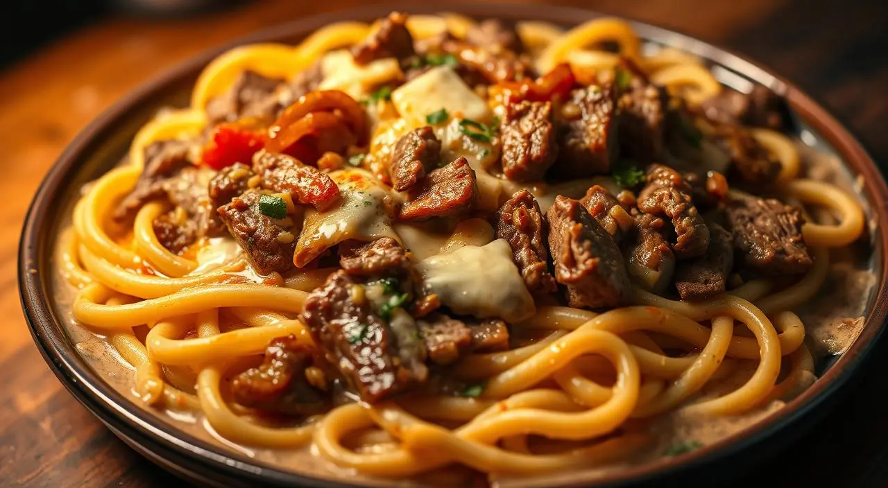 Philly Cheesesteak Pasta